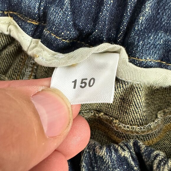 Childrens Denim Shorts Elastic Waist Distressed Look Size 150 US Size 12 - Picture 3 of 6